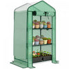 Outsunny Mini Greenhouse with Screen Roof, Portable Small Greenhouse, Green