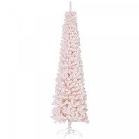 Homcom Snow Flocked Pencil Christmas Tree Slim Artificial Christmas Tree