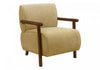 Monarch Specialties - Accent Chair, 31\"H, Upholstered, Living Room, Bedroom, Gold Fabric, Brown Walnut Wood