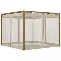 Outsunny 10 X 10 Ft Retractable Pergola Canopy With Netting Sidewalls