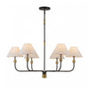 Providence 6 Light Chandelier, Black, Brushed Brass
