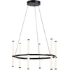 Dainolite Corvette Chandelier 36w Matte Black White Acrylic Diffuser Lamp
