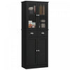 HOMCOM 61\" Kitchen Pantry Storage Cabinet w/ Shelves Soft Close Doors