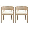 Lance Dining Chairs Set Of 2 With Rattan Back And U-shaped Seat - Natural Ash