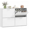 HOMCOM Flip Down Shoe Storage Cabinet, Wooden Shoe Rack, Entryway Shelf