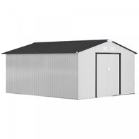 Outsunny 11' X 13' Garden Storage Shed W/ Steel Foundation Kit, White