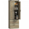 HOMCOM 67\" Tall Kitchen Pantry Cabinet with Adjustable Shelves, Light Ivory