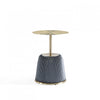 Anderson Modern Metal Top Upholstered End Table in Gray