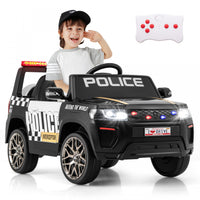 Honeyjoy Kids Ride On Police Car 12v 7a Battery Powered Cop Car With Remote Control Black