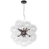 Dainolite Comet 6 Light Chandelier Matte Black Clear Glass Lamp