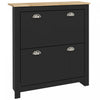HOMCOM Hallway Shoe Cabinet with 2 Flip Drawers for 12 Pair of Shoes Black