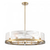 Skye 8 Light Chandelier, Brass With Wispy White Murano Style Glass