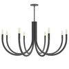 Dainolite Wand 8 Light Chandelier Matte Black Lamp