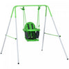 Outsunny 2 In 1 Swing Set For Toddlers, Kids Swing Set With Safety Harness For Indoor, Outdoor Play, Heavy-duty Swing For 6-36 Months, Green