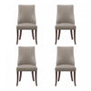 Connie Modern Vegan Leather and Velvet Wood Dining Chair in Taupe - Set of 4