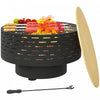 Outsunny 3-in-1 Fire Pit Outdoor Fire Bowl with Fire Basket Charcoal Grey