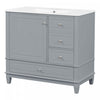 Fanny 36\" Bathroom Vanity with Ceramic Sink and Soft-Close Hinges, Grey