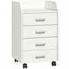 HOMCOM 4-Drawer File Cabinet with Lockable Wheels, White