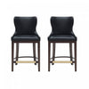 Blair Modern Wood Upholstered Counter Stool in Black - Set of 2 Bar Stool