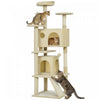 PawHut 63\" Cat Tree, Cat Tower for Indoor Cats with Scratching Posts, Cat Condos, Bed, Platforms, Ramp, Toy Ball, Cat Activity Center, Cream White