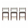 Patricia Modern Wood Upholstered Counter Stool in White Glacier - Set of 3