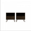 Rockefeller Mid-Century Modern 20\" Nightstand in Chestnut Brown (1-Drawer) - Set of 2