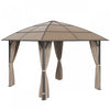 Outsunny 10 X 10ft Hardtop Gazebo With uv60+ Polycarbonate Roof & Curtains