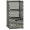 Outsunny Outdoor Storage Cabinet, Patio Storage Box Rack Rattan Wicker Pool Towel Valet Organizer Poolside Garden Lawn Bathroom Furniture Shelf W/ Shelf Drawer, Mixed Grey
