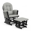 Storkcraft Hoop Glider and Ottoman - Black/Light Gray