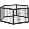 Pawhut Dog Playpen, 6 Panels 24.5\" Heavy Duty Pet Playpen, Foldable Dog Exercise Pen With Door Indoor Outdoor, Black
