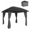 Outsunny 10' x 10' Hardtop Gazebo with UV60+ Polycarbonate Roof & Curtains