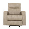 Denton 34 in. Faux Leather Manual Glider Recliner Chair - Taupe