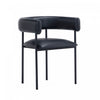 Onda Contemporary Vegan Leather Metal Dining Chair in Black