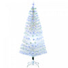 Homcom 6ft Artificial Fiber Optic Pre-lit Christmas Tree With 220 Led Lights And Branch Tips