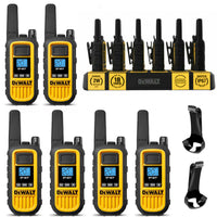 6 Dewalt Dxfrs800 Walkie Talkies - 2 Watt, Heavy Duty, 22 Channel Long Range Two Way Radios