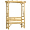 Outsunny Wooden Bench For 2 People For Vines/climbing Plant, Light Brown
