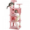 Pawhut 54\" Cat Tree, Cat Tower For Indoor Cats With Scratching Posts, Cat Condos, Bed, Platforms, Ramp, Toy Ball, Cat Activity Center, Pink