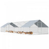PawHut Metal Chicken Coop, Walk-in Large Chicken Run Outdoor, Poultry Cage for 30-40 Hens, Duck, Rabbit with Water- and UV-Protection Cover, for Backyard, Garden, 32.8'x9.8'x6.4'