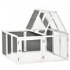 Pawhut Rabbit Hutch, Wooden Guinea Pig Hutch Bunny Cage With Openable Foldable Top, Door, For 1-4 Rabbits, For Backyard, Garden, Outdoor, Grey