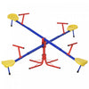 Outsunny Kids Metal Seesaw Teeter Totter Children's Playground Equipment For Garden Outdoor Indoor Swing, 4 Seats
