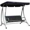 Outsunny 3 Person Patio Swing Seats With Adjustable Canopy Outdoor Swing Chair Bench For Garden, Poolside, Black