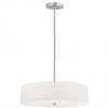 Dainolite Everly 4 Light Pendant Satin Chrome Finish White Shade Lamp