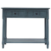 Jeremy Solid Wood Traditional Console Table With Drawers And Shelf - Navy