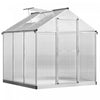 Outsunny 6' X 6' X 6.4' Walk-in Garden Greenhouse Polycarbonate Panels Plants Flower Growth Shed Cold Frame Outdoor Portable Warm House Aluminum Frame
