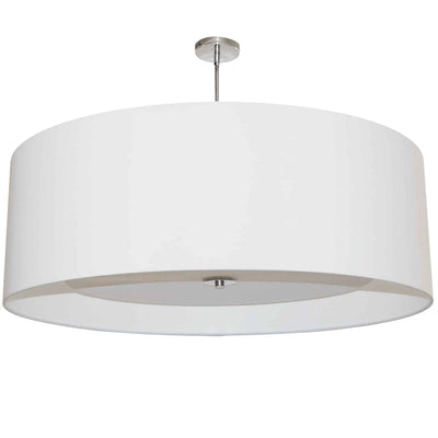 Dainolite Helena 4 Light Pendant 30" Dia Polished Chrome Finish White Shade White Diffuser Lamp|Luminaire suspendu Helena de Dainolite de 30 po de diamètre avec abat-jour blanc qui diffuse la lumière, fini chromé poli et 4 ampoules