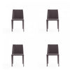 Paris Modern Vegan Leather Dining Chair in Gray - Set of 4