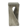 Cade 26.80\" Twisted Square MGO Accent Table, Unique Natural Wood Grain Indoor Side Table, Grey
