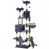 Pawhut Cat Tower, 81\" Cat Tree For Large Cats Adult W/ Scratching Posts, Scratching Board, Cat Condos, Cat Beds, Hammocks, Jumping Platforms, Toy Balls, Rope Cat Toy, Dark Grey