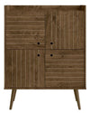 Manhattan Comfort Bogart Mid-Century Modern Accent Cabinet - Rustic Brown & Natural