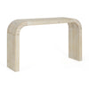 Cedar 52 Inch Wood Console Table with Curved Edge and Distressed Finish, Natural